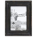 【中古】【輸入品 未使用】Lawrence Frames 4x6 Durham Weathered Black Wood Picture Frame 並行輸入品