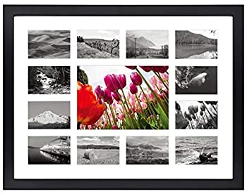 【中古】【輸入品・未使用】12x16 Black Wood Frame - 13 Opening White Mat - Displays One 5x7 Photo and Twelve 2.5x3.5 Pictures - Collage Frame - Real Glass%カンマ% Sa 【中古】【輸入品・未使用】12x16 Black Wood Frame - 13 Opening White Mat - Displays One 5x7 Photo and Twelve 2.5x3.5 Pictures - Collage Frame - Real Glass%カンマ% Sa