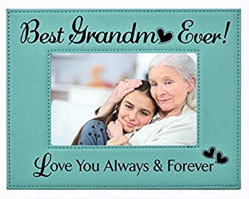 【中古】【輸入品・未使用】GIFT GRANDMA PICTURE FRAME ~%ダブルクォーテ%Best Grandma Ever - Love You Always & Forever%ダブルクォーテ% Engraved Leatherette Frame Mother’s Da