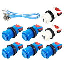 【中古】【輸入品・未使用】Fosiya 7X アーケードボタン 30mm ハップタイプ 標準プッシュボタンスイッチ 20cmボタンケーブル アーケードジョイステ...