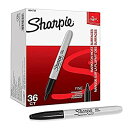 【中古】【輸入品・未使用】油性マーカー 細字 ブラック Sharpie油性マーカー付き 速乾/防水 36本入り (1パック)