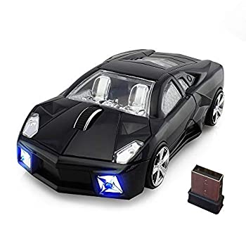 【中古】【輸入品・未使用】jinfili 2.4GHz Sports Car Wireless Mouse Optical Cool 1600DPI 3D USB Wireless Gaming Mice for Pc Laptop Windows 10 [並行輸入品]