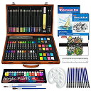 【中古】【輸入品・未使用】Shuttle Art お絵かきセット アートセット 画材セット 115点 色鉛筆 アクリル絵の具 固形水彩 デッサン鉛筆 パステル ...