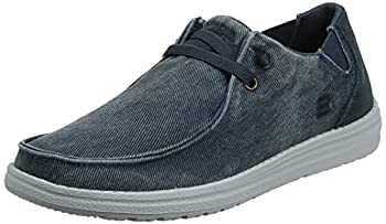 yÁzyAiEgpzSkechers Men's MELSON-Raymon Canvas Slip ON Moccasin%J}% Blu%J}% 10.5 Medium US