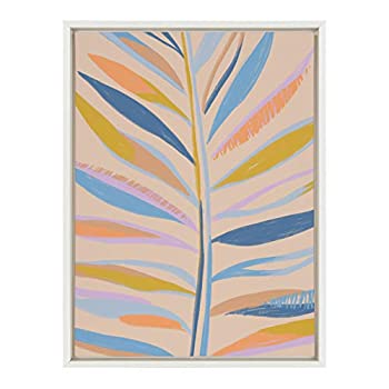 【中古】【輸入品・未使用】DesignOvation Sylvie Rainbow Palms Framed Canvas Wall Art by Kasey Free%カンマ% 18x24 White%カンマ% Exotic Tropical Home Decor 141［並行輸入