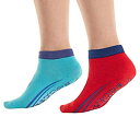 【中古】【輸入品・未使用】Upper Bounce 滑り止めトランポリンアンクルソックス - 11歳から14歳までキーズ用ツインパック 11-14年 レッド/ブ...