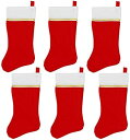 【中古】【輸入品・未使用】Iconikal フェルト 18インチ クリスマスストッキング レッド ゴールドトリム 6パック(3)