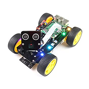 【中古】【輸入品・未使用】Freenove Raspberry Pi 4B 3 B+ B A+ 用4WDスマートカーキット、顔追跡、ライン追跡、光追跡、障害物回避、カラフルな光、超音波カメラサーボワ