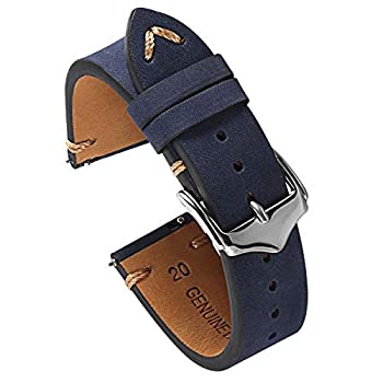 【中古】【輸入品・未使用】PBCODE クイックリリースレザー時計バンド メンズ レディース ハンドメイド スエード カーフスキン ヴィンテージレザー 腕時計ストラップ 18mm 2