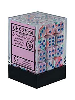 【中古】【輸入品 未使用】Chessex Festive 12mm D6 Dice Set Pop Art with Blue 並行輸入品