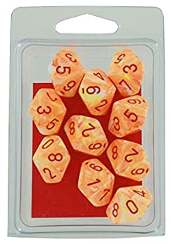 【中古】【輸入品 未使用】Chessex Festive D10 Dice Set Sunburst with Red 並行輸入品