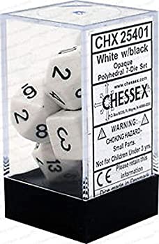 【中古】【輸入品・未使用】Chessex CHX25401 Dice-Opaque White/Black Set [並行輸入品]