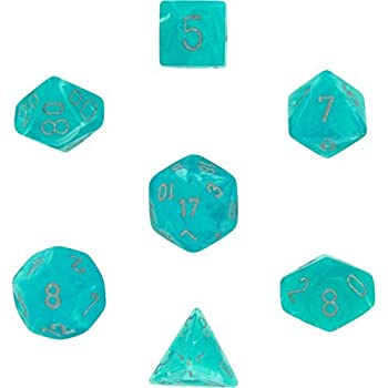 【中古】【輸入品 未使用】Chessex Dice: Polyhedral 7-Die Cirrus Dice Set - Aqua /silver 並行輸入品