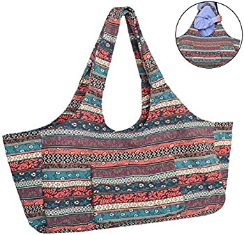 【中古】【輸入品・未使用】Fnoko ボヘミアン ヨガマット トート 収納バッグ ピラティス 衣類 ジム ア..
