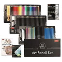 【中古】【輸入品・未使用】Shuttle Art 色鉛筆 デッサン鉛筆 123点セット メタリック色 消しゴム 鉛筆削り 大人の塗り絵 素描 水彩紙 子供用 初...