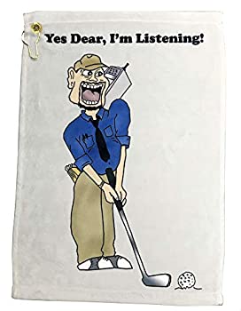 【中古】【輸入品・未使用】Giggle Golf Yes Dear I'm Listening ゴルフタオル 面白いゴルフギフト
