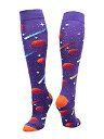 【中古】【輸入品・未使用】MadSportsStuff 宇宙 ギャラクシーソックス アスレチック ふくらはぎ丈 M パープル