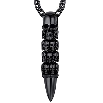 【中古】【輸入品・未使用】FaithHeart ゴシックスカルネックレス ステンレススチール パンクジュエリー メンズ スケルトンペンダントネックレス クールな...