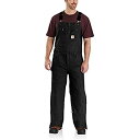 【中古】【輸入品・未使用】Carhartt Men's Big & Tall Quilt Lined Washed Duck Bib Overalls%カンマ% Black%カンマ% Large/Tall