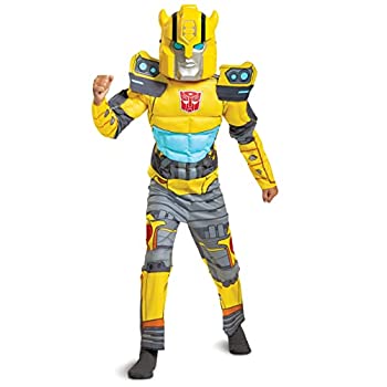 【中古】【輸入品 未使用】Bumblebee Costume カンマ Muscle Transformer Costumes for Boys カンマ Padded Character Jumpsuit カンマ Kids Size Medium (7-8) Yellow
