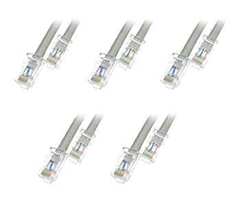 šۡ͢ʡ̤ѡC&E Cat6 3-Foot Bootless Ethernet Patch Cable 5-Pack Gray...