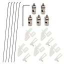 【中古】【輸入品・未使用】5 Sets Nylon Control Horns + Steel PushRods 1.2 x 180mm+ Pushrod Connector Linkage Stopper 1.8mm Parts for RC Airplane Model Aircraft [