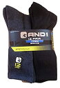 【中古】【輸入品・未使用】And1 6-ブラック 6-グレー クルーソックス メンズ サイズ6-12.5 プロプラチナ1
