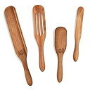 【中古】【輸入品・未使用】TVでおなじみのとおり Mad Hungry Spurtle 4点セット アカシアプレミアム木製仕上げ ノンスティック調理器具/ベーキ...