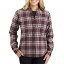 šۡ͢ʡ̤ѡCarhartt Women's Rugged Flex Relaxed Fit Flannel Fleece-Lined Plaid Shirt%% Deep Wine%% X