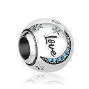 【中古】【輸入品・未使用】CharmSStory スターリングシルバー製 月と星 ラブ チャームビーズ ブレスレット用