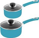 【中古】【輸入品・未使用】Utopia Kitchen (ユートピアキッチン) 焦げ付かない ソース用鍋セット - 1クォート 2クォート - ガラス蓋 - 多...