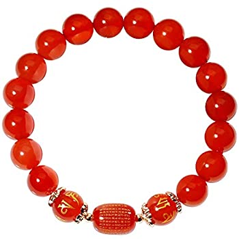 【中古】【輸入品・未使用】Jewever 天然メノウゴムブレスレット 10mm ビーズ 風水 富 ラッキーチャーム メンズ レディース ジュエリー(4)