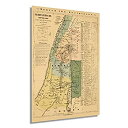 yÁzyAiEgpzHistorix Vintage 1881 The Journeys and Deeds of Jesus Map - 24 x 36C` re[W}bv EH[A[g - pX`i̒n}̐