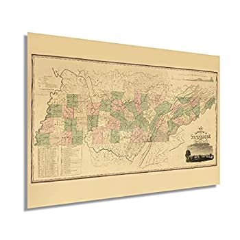 【中古】【輸入品・未使用】テネシー州の歴史地図 24 x 36 Inch