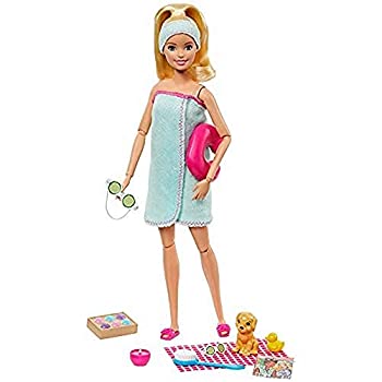 šۡ͢ʡ̤ѡ?Barbie Spa Doll%% Blonde%% with Puppy and 9 Access...