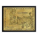 【中古】【輸入品・未使用】装飾画 GAME OF THRONES ゲームオブスローンズ Antique Mapポスター 部屋飾り インテリア絵画 木製黒フレーム...