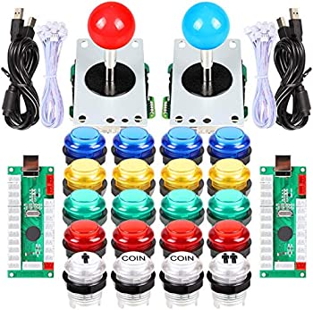 【中古】【輸入品・未使用】EG STARTS Classic Arcade DIY Kit Parts 2X USB LED Encoder to PC Consols Games + 2X 4/8 Ways Joystick + 20x 5V Illuminated Push Buttons