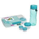 【中古】【輸入品・未使用】Sistema To Go ランチボックス&食事コンテナ ウォーターボトル 800ml お弁当箱 1.76リットル ドレッシングポット...
