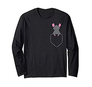 【中古】【輸入品・未使用】マウス ペット おかしいマウス バッグの中のネズミ ポケットの中で 長袖Tシャツ