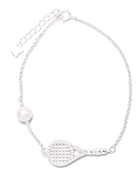 楽天スカイマーケットプラス【中古】【輸入品・未使用】Luxe テニスラケットとパールブレスレット - 女性へのテニスギフト