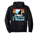 【中古】【輸入品・未使用】Cat on Laptop I Do What I Want Funny 80s Retro Distressed パーカー