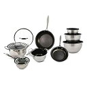 【中古】【輸入品・未使用】Wolfgang Puck 15点 ステンレススチール 調理器具セット ミキシングボウル付き 傷防止 ノンスティックコーティング 料理...