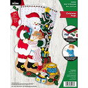 【中古】【輸入品・未使用】Bucilla Hugs フェルトアップリケクリスマスストッキングキット 18インチ