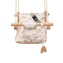 【中古】【輸入品・未使用】Wooden Teether ブランコ 室内 子供 ベルト・クッション付き ハンモックチェアセット 吊り下げ 赤ちゃん 木製 幼児 キ...