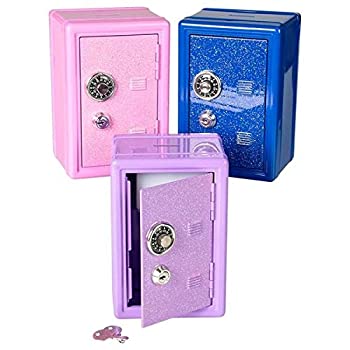 šۡ͢ʡ̤ѡ[ɥɥΥ٥ƥ]Rhode Island Novelty Metal Toy Safe%% Locker Bank with Glittery Door%% Key Lock plus Combination Lo