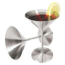 【中古】【輸入品・未使用】Oggi 8-Ounce Stainless Steel Martini Goblets%カンマ% Set of 2 by Oggi