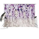 【中古】【輸入品・未使用】10x8フィート ブライダルシャワー 大型 ウェディング パープル 花柄 壁 背景 3D 花 カーテン デザート テーブル デコレーション ブラッシュ背景