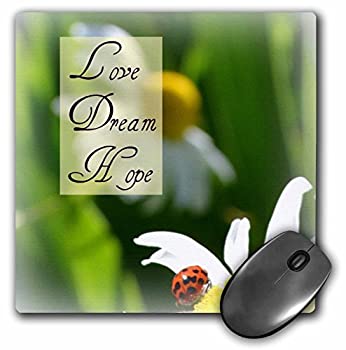 【中古】【輸入品・未使用】3drose LLC 8?x 8?x 0.25インチマウスパッド、Love Dream Hope Ladybug on a Daisyインスピレーション引用符MP _ 31466?_ 1?)