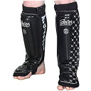 【中古】【輸入品・未使用】(Medium%カンマ% Black) - Fairtex Shin Instep Guard