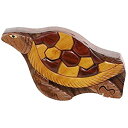 【中古】【輸入品・未使用】Handcrafted Wooden Animal Shape Secret Jewellery Puzzle Box - Turtl...
